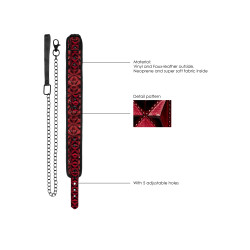 Ouch! Luxury Collier et Laisse Luxury Rouge